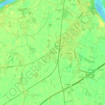 Topografisk kort Casenuove, højde, terræn