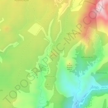 Topografisk kort Montinho, højde, terræn