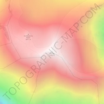 Topografisk kort Denali, højde, terræn