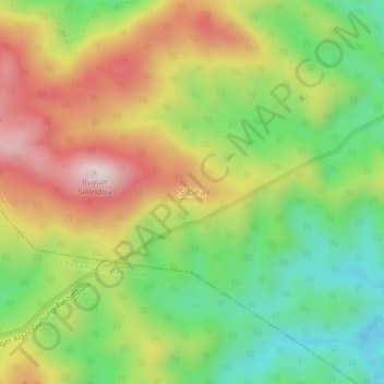 Topografisk kort Sibea, højde, terræn