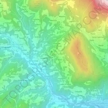 Topografisk kort Enna, højde, terræn