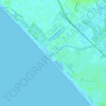 Topografisk kort Cinquale, højde, terræn