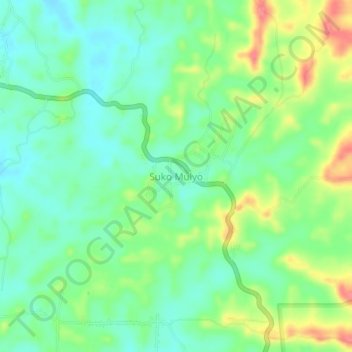 Topografisk kort Suko Mulyo, højde, terræn