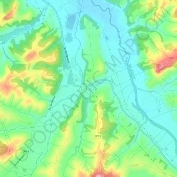 Topografisk kort La Sterza, højde, terræn