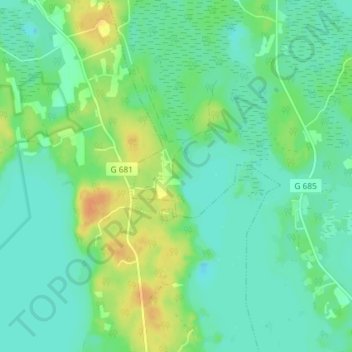 Topografisk kort Hagstad, højde, terræn
