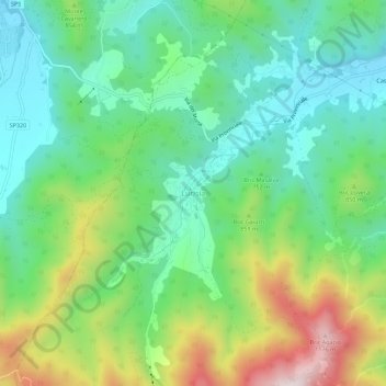 Topografisk kort Lurisia, højde, terræn