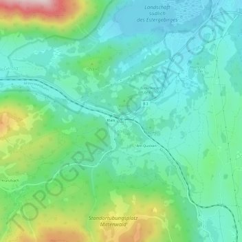 Topografisk kort Klais, højde, terræn