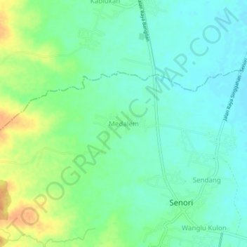 Topografisk kort Medalem, højde, terræn