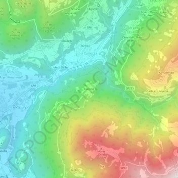 Topografisk kort Falesina, højde, terræn
