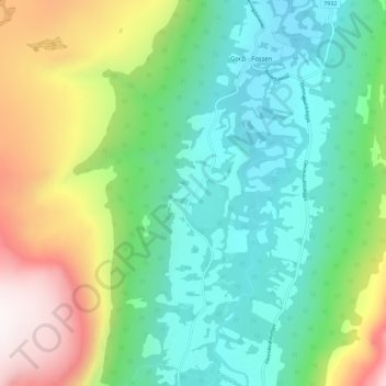Topografisk kort Jávri - Vatnet, højde, terræn