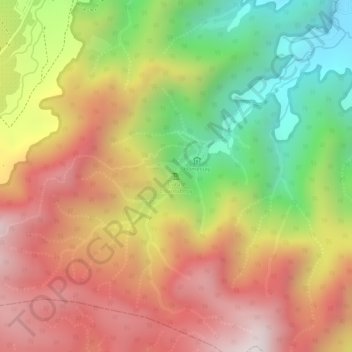 Topografisk kort Cibareubeuy Waterfall, højde, terræn