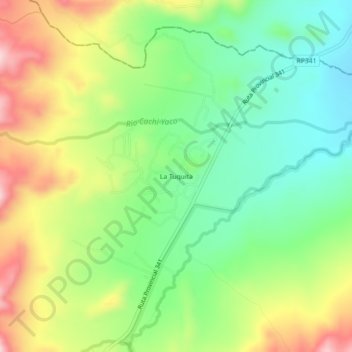 Topografisk kort La Tuquita, højde, terræn
