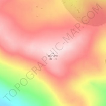 Topografisk kort Dundret, højde, terræn