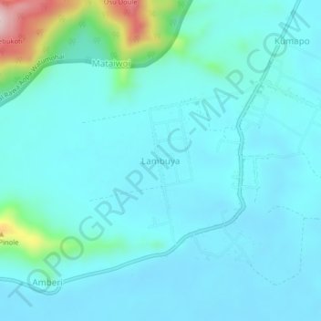 Topografisk kort Lambuya, højde, terræn
