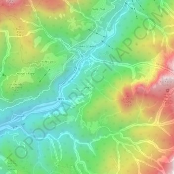 Topografisk kort Lovea, højde, terræn