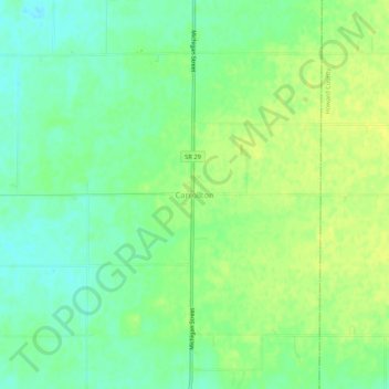 Topografisk kort Carrollton, højde, terræn