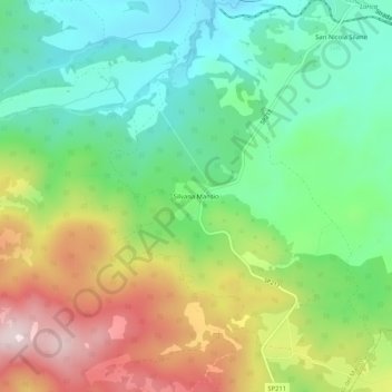 Topografisk kort Silvana Mansio, højde, terræn