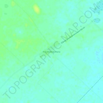Topografisk kort Presidente Quintana, højde, terræn
