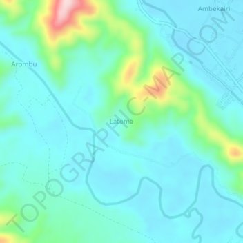 Topografisk kort Latoma, højde, terræn