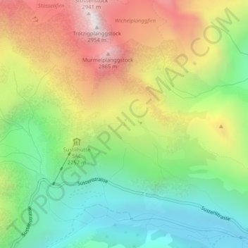 Topografisk kort Sektor Spongebob, højde, terræn
