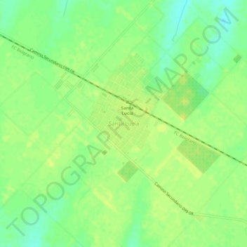 Topografisk kort Santa Lucía, højde, terræn