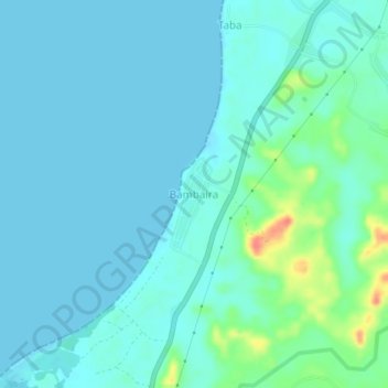 Topografisk kort Bambaira, højde, terræn