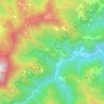 Topografisk kort Vergemoli, højde, terræn