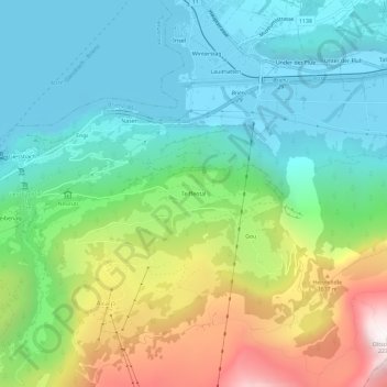 Topografisk kort Teiffental, højde, terræn