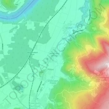 Topografisk kort Wiederndorf, højde, terræn