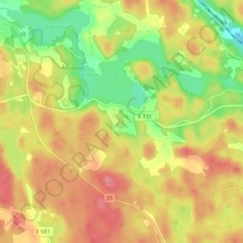 Topografisk kort Kvickstorp, højde, terræn