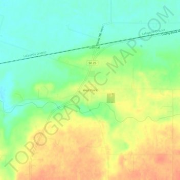 Topografisk kort West Point, højde, terræn