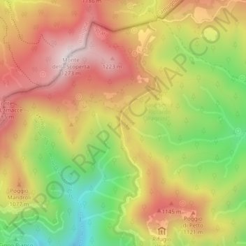 Topografisk kort Alpe di Cavarzano, højde, terræn