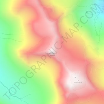 Topografisk kort Dronningkrona, højde, terræn