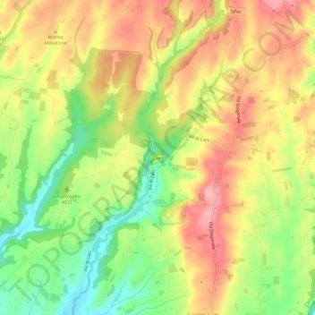 Topografisk kort Ceri, højde, terræn