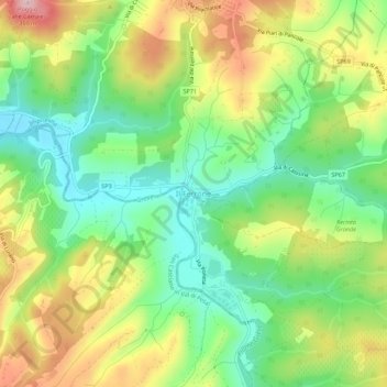 Topografisk kort Il Ferrone, højde, terræn