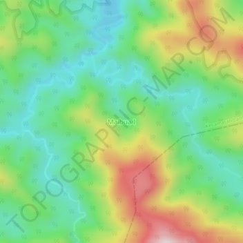 Topografisk kort Maibua I, højde, terræn