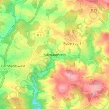 Topografisk kort Adlmannstein, højde, terræn