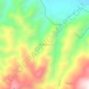 Topografisk kort Makmur, højde, terræn