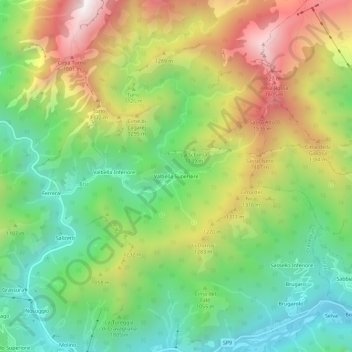 Topografisk kort Valbella Superiore, højde, terræn