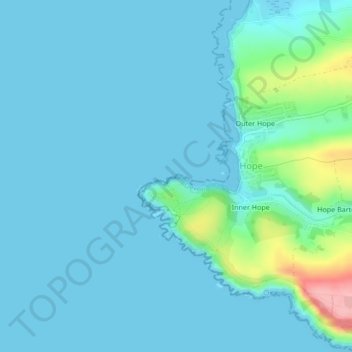 Topografisk kort Yeovil Rock, højde, terræn