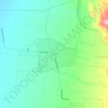 Topografisk kort La Paz, højde, terræn