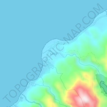 Topografisk kort Lima, højde, terræn