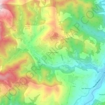 Topografisk kort Camposonaldo, højde, terræn
