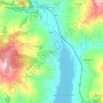 Topografisk kort Sigliano, højde, terræn