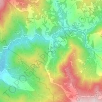 Topografisk kort Siregiolo, højde, terræn