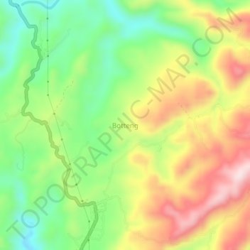 Topografisk kort Botteng, højde, terræn