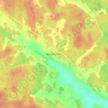 Topografisk kort Blackstalund, højde, terræn