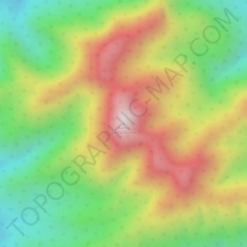 Topografisk kort Buntu Lantangunta, højde, terræn