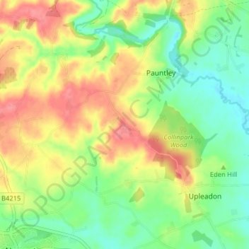 Topografisk kort Brand Green, højde, terræn
