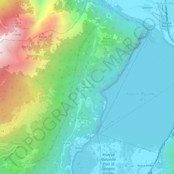 Topografisk kort Albonico, højde, terræn